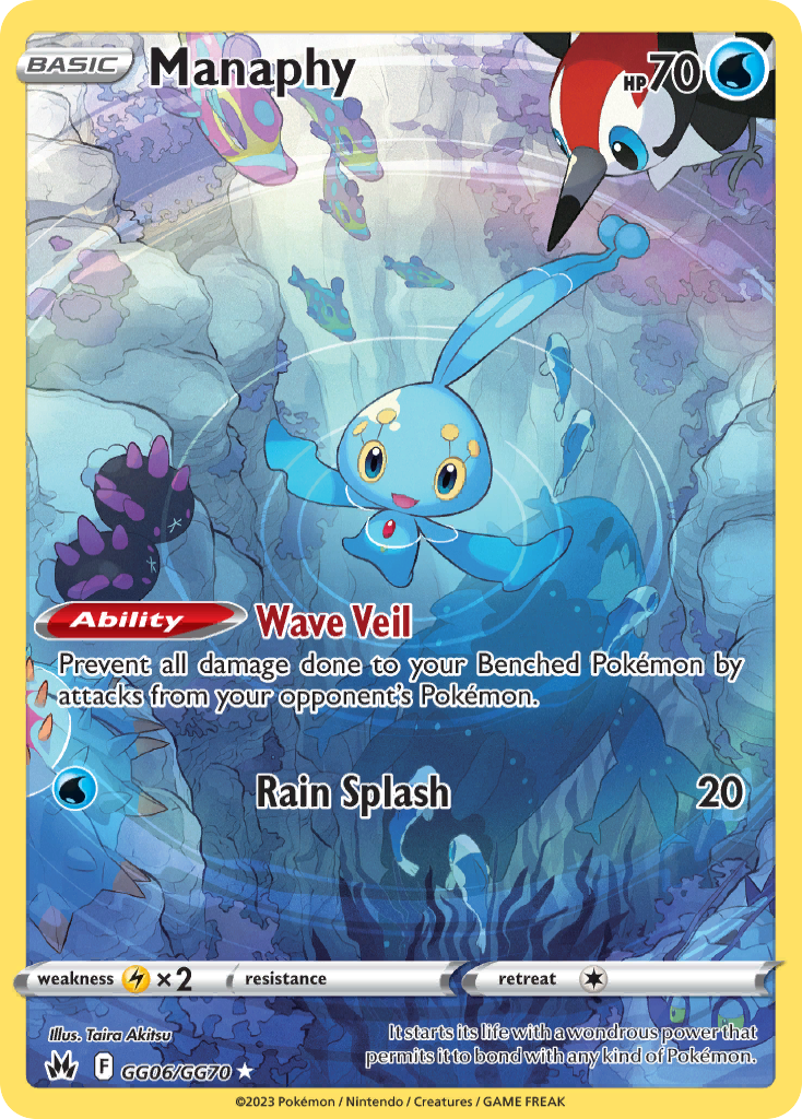 Manaphy GG06 Trainer Gallery Rare Holo card from Crown Zenith Galarian Gallery