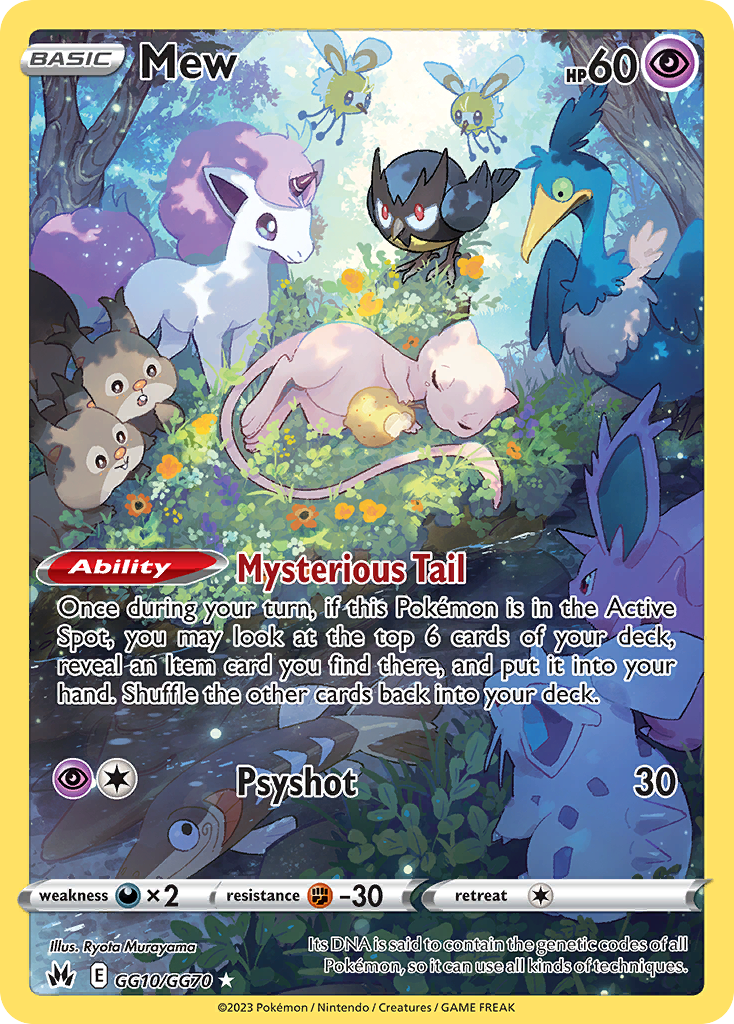 Mew GG10 Trainer Gallery Rare Holo card from Crown Zenith Galarian Gallery