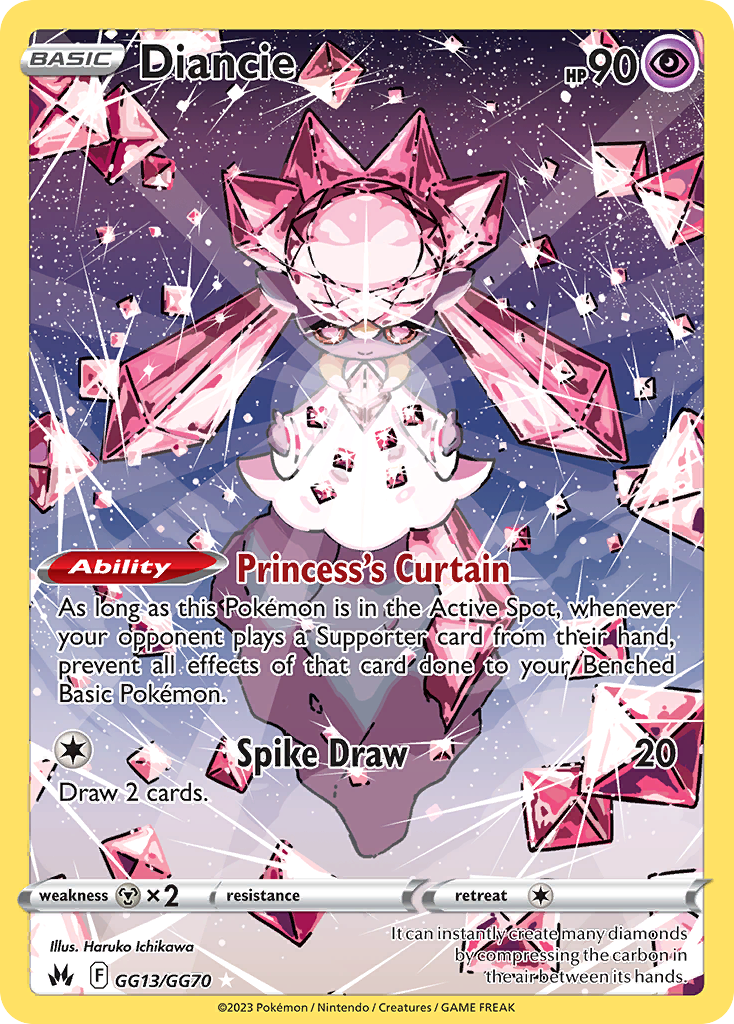Diancie GG13 Trainer Gallery Rare Holo card from Crown Zenith Galarian Gallery
