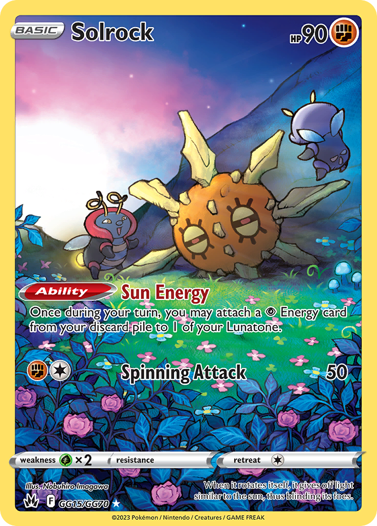 Solrock GG15/70 Trainer Gallery Rare Holo card from Crown Zenith Galarian Gallery
