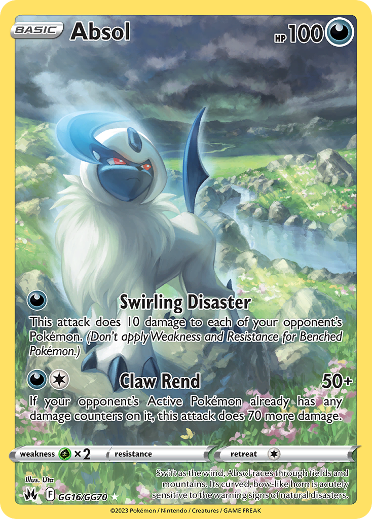 Absol GG16/70 Trainer Gallery Rare Holo card from Crown Zenith Galarian Gallery