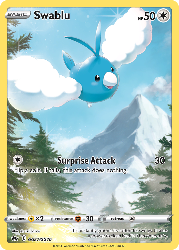 Swablu GG27 Trainer Gallery Rare Holo card from Crown Zenith Galarian Gallery