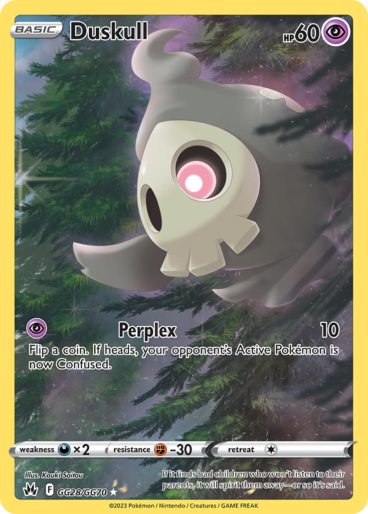 Duskull GG28 Trainer Gallery Rare Holo card from Crown Zenith Galarian Gallery