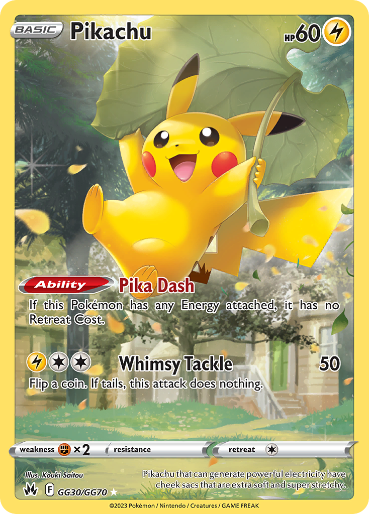 Pikachu GG30 Trainer Gallery Rare Holo card from Crown Zenith Galarian Gallery
