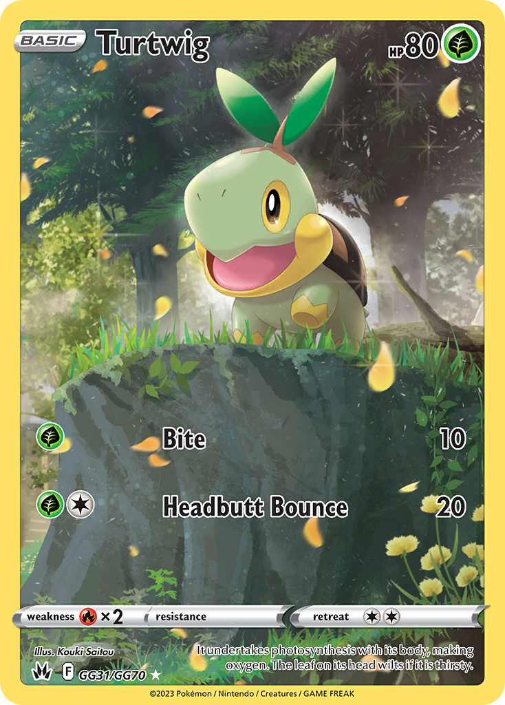 Turtwig GG31 Trainer Gallery Rare Holo card from Crown Zenith Galarian Gallery