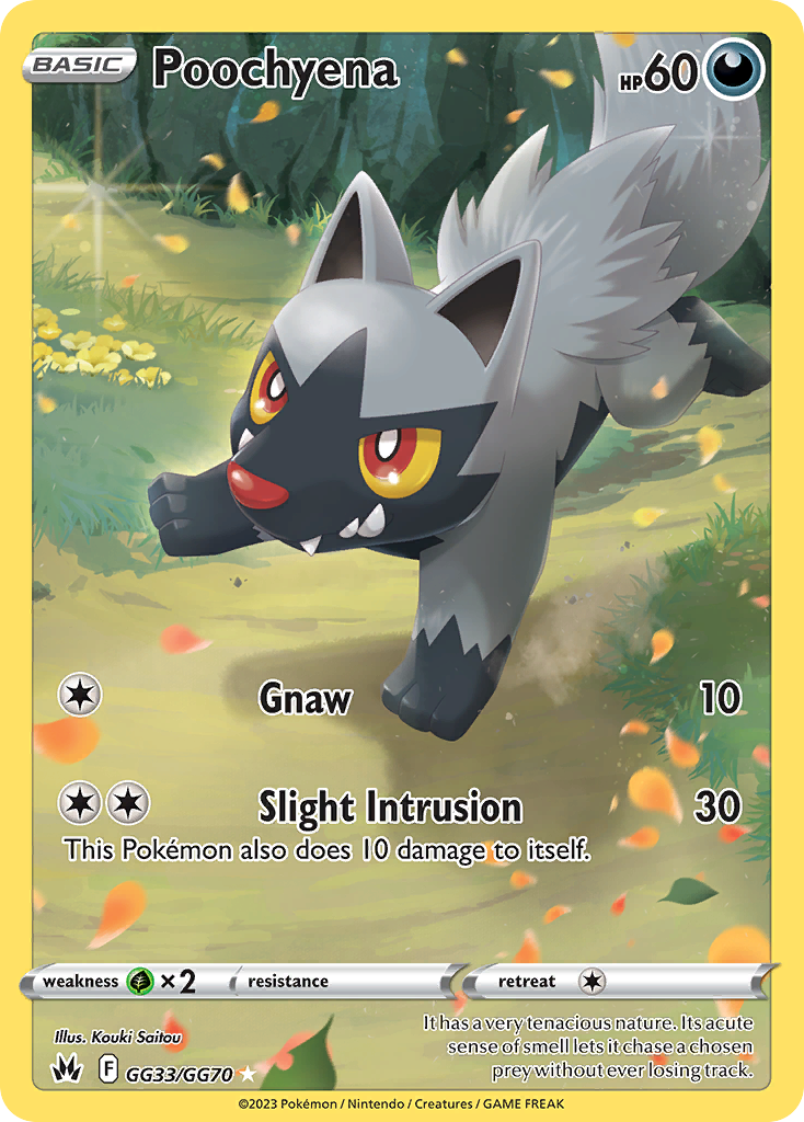 Poochyena GG33 Trainer Gallery Rare Holo card from Crown Zenith Galarian Gallery