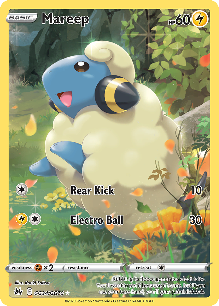 Mareep GG34 Trainer Gallery Rare Holo card from Crown Zenith Galarian Gallery