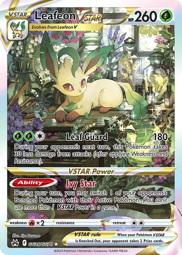 Leafeon VSTAR GG35/70 Rare Holo VSTAR card from Crown Zenith Galarian Gallery