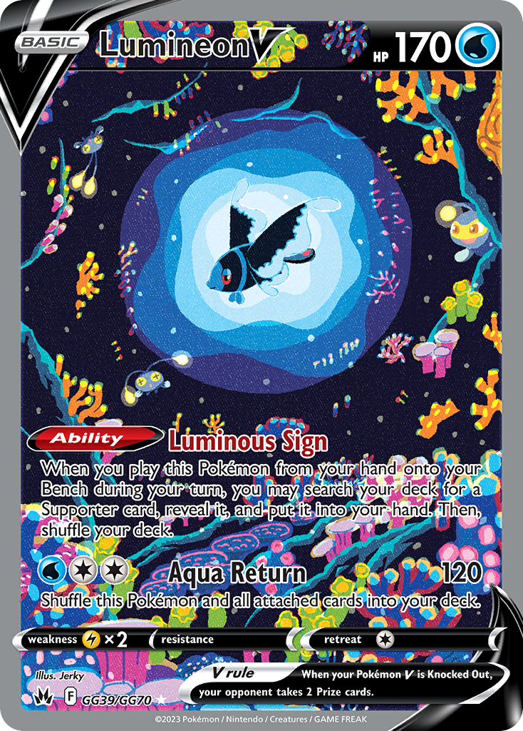 Lumineon V GG39/70 Rare Holo V card from Crown Zenith Galarian Gallery