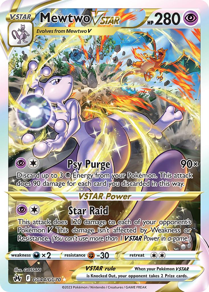 Mewtwo VSTAR GG44 Rare Holo VSTAR card from Crown Zenith Galarian Gallery