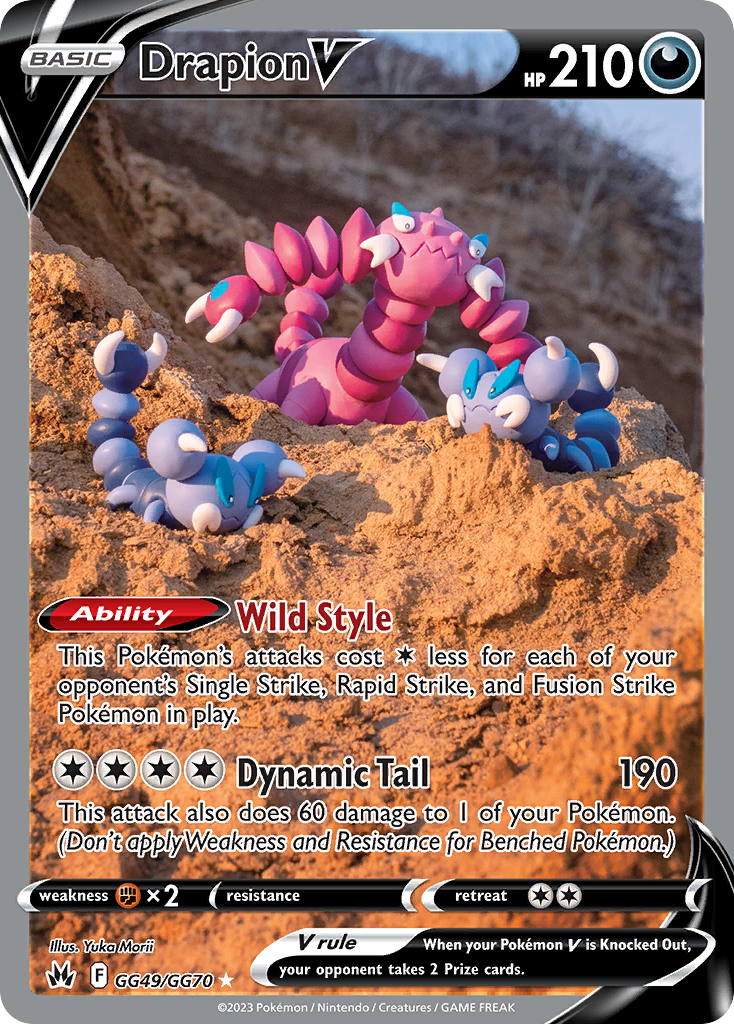 Drapion V GG49 Rare Holo V card from Crown Zenith Galarian Gallery