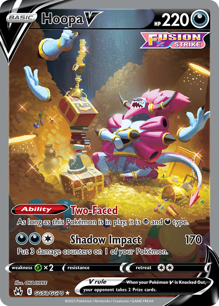 Hoopa V GG53/70 Rare Holo V card from Crown Zenith Galarian Gallery