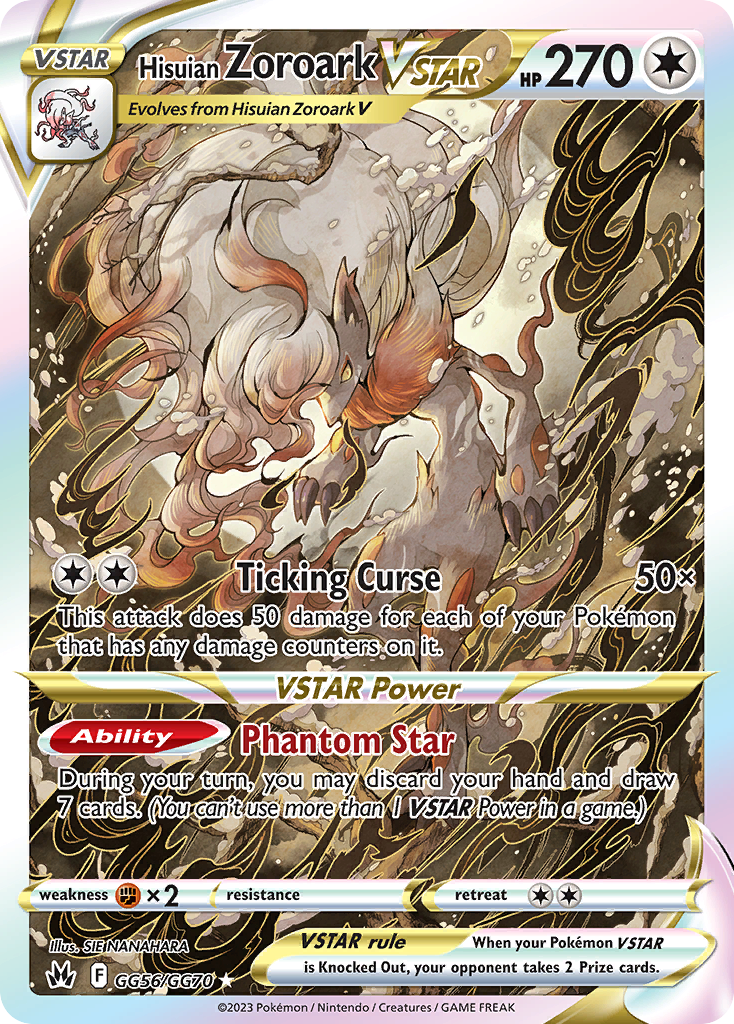 Hisuian Zoroark VSTAR GG56 Rare Holo VSTAR card from Crown Zenith Galarian Gallery