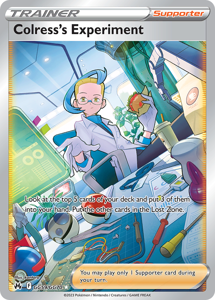 Colress's Experiment GG59 Rare Ultra card from Crown Zenith Galarian Gallery