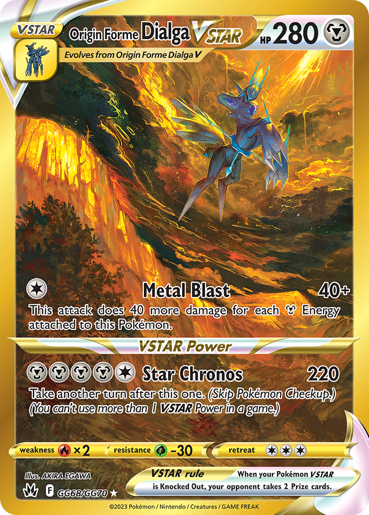 Origin Forme Dialga VSTAR GG68 Rare Secret card from Crown Zenith Galarian Gallery