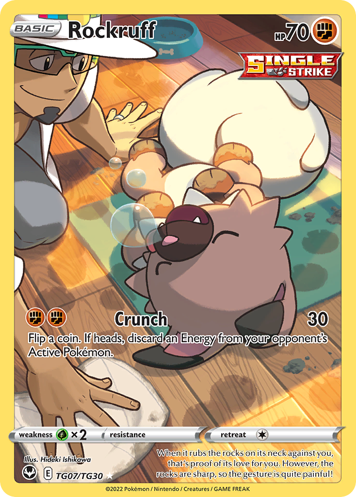 Rockruff TG07 Trainer Gallery Rare Holo card from Silver Tempest Trainer Gallery