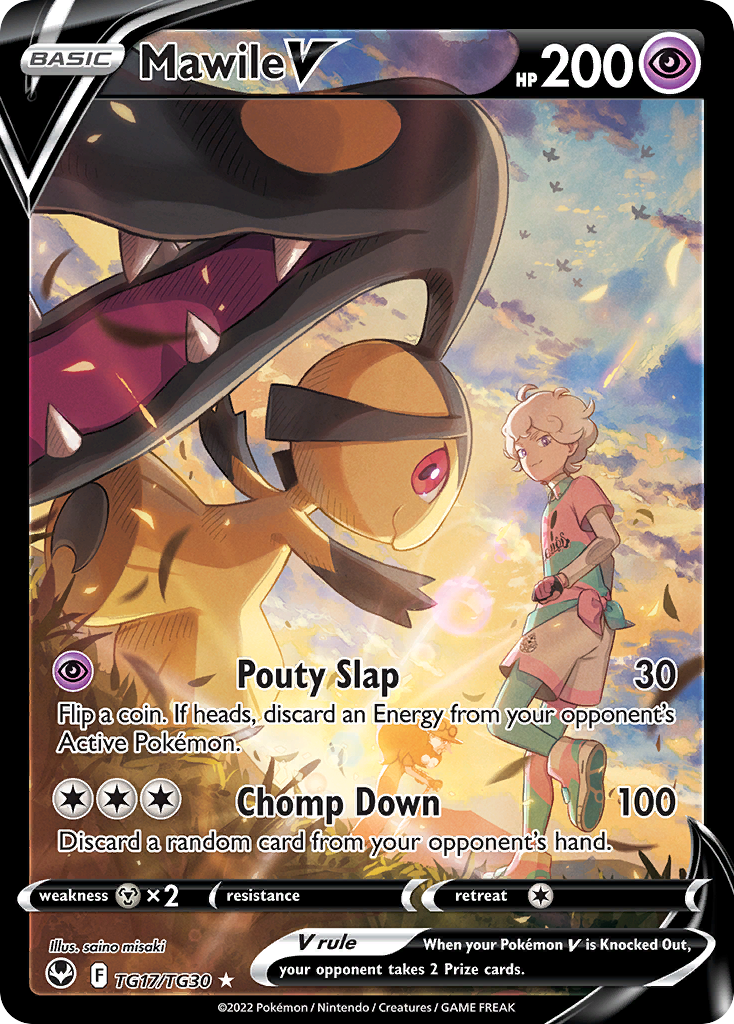 Mawile V TG17 Rare Holo V card from Silver Tempest Trainer Gallery