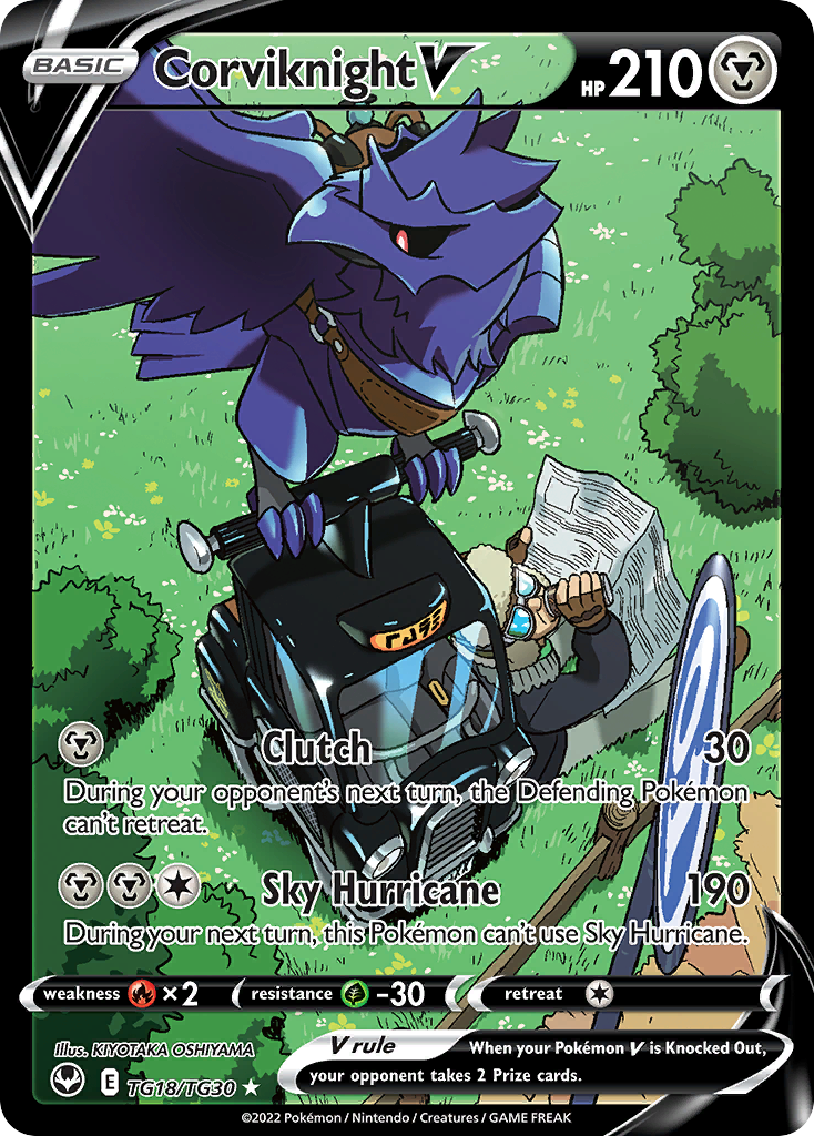 Corviknight V TG18 Rare Holo V card from Silver Tempest Trainer Gallery