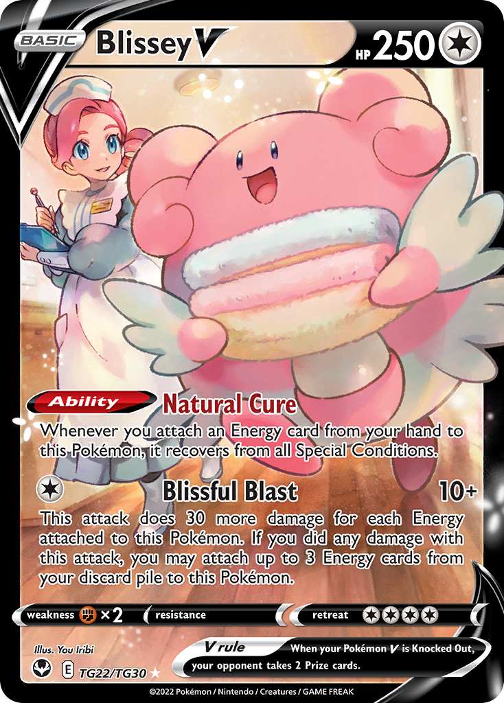 Blissey V TG22 Rare Holo V card from Silver Tempest Trainer Gallery
