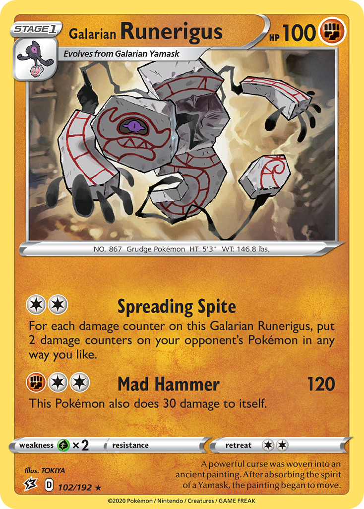 Galarian Runerigus 102 Rare card from Rebel Clash