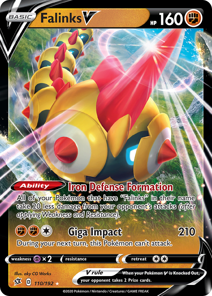 Falinks V 110/192 Rare Holo V card from Rebel Clash