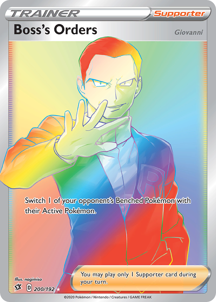 Boss's Orders 200 Rare Rainbow card from Rebel Clash
