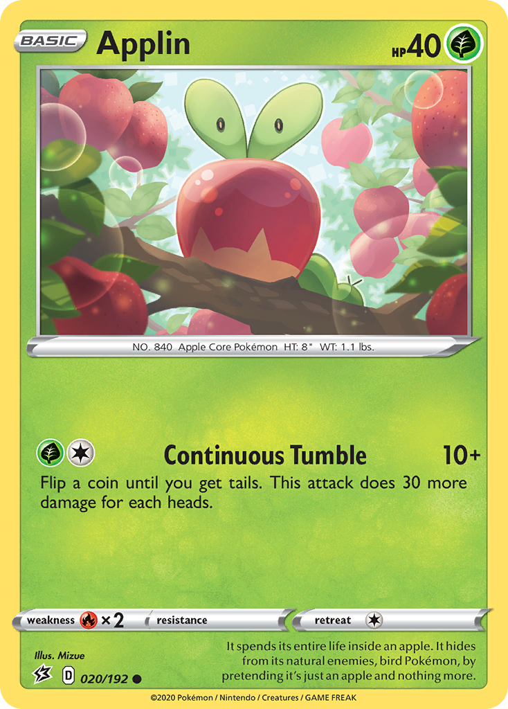 Applin 20 Common card from Rebel Clash