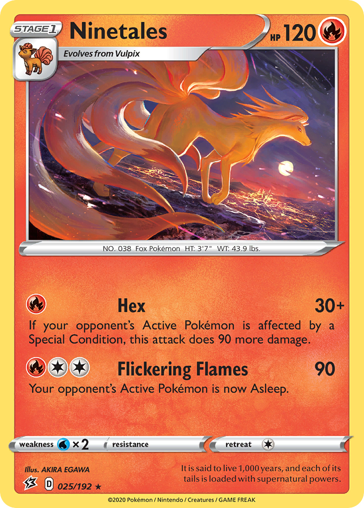 Ninetales 25 Rare card from Rebel Clash