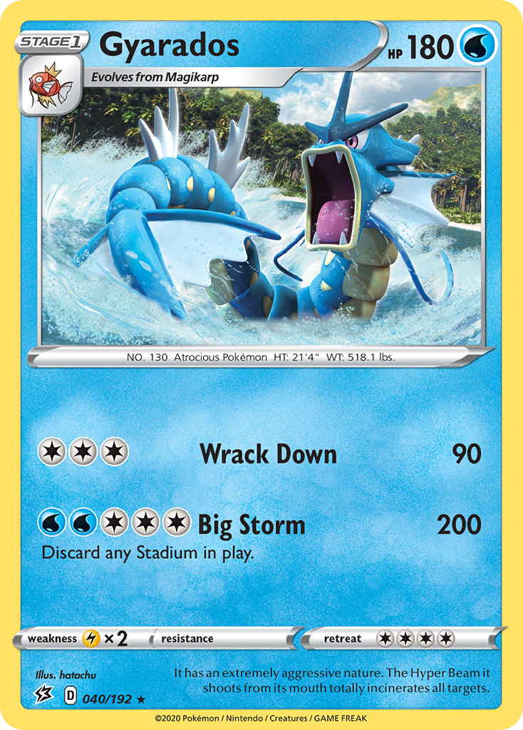Gyarados 40 Rare Holo card from Rebel Clash