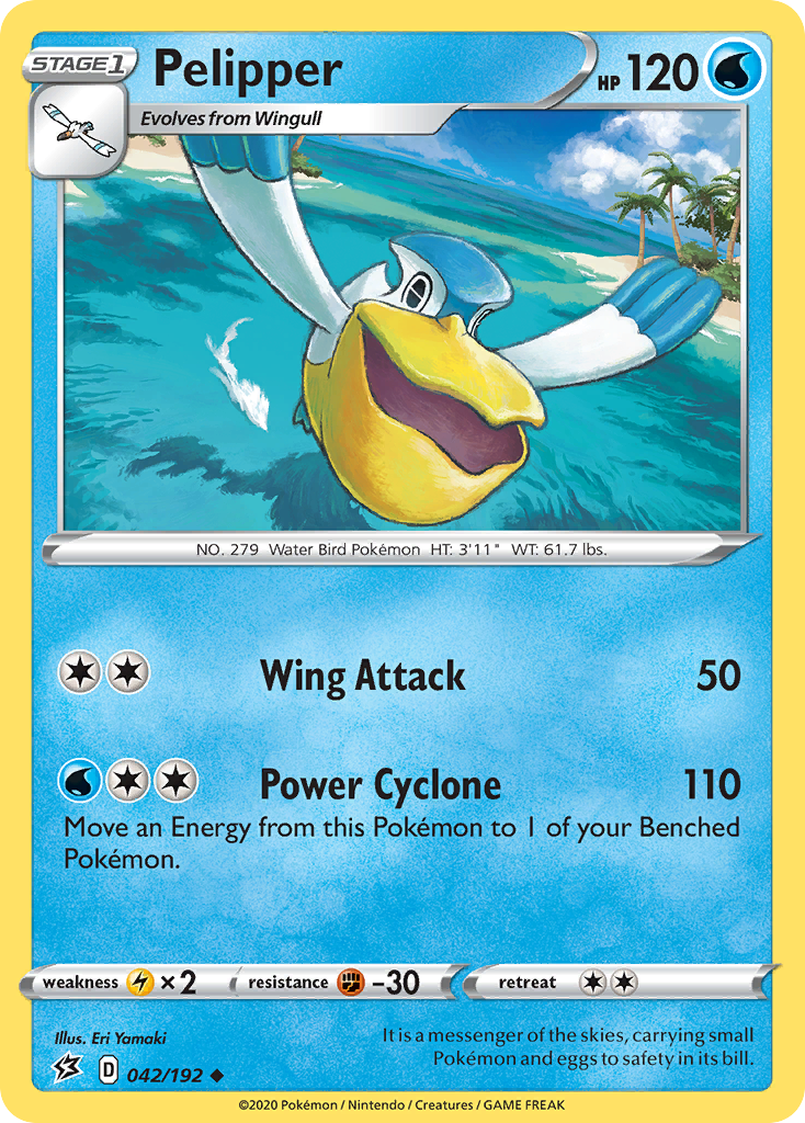 Pelipper 42/192 Uncommon card from Rebel Clash