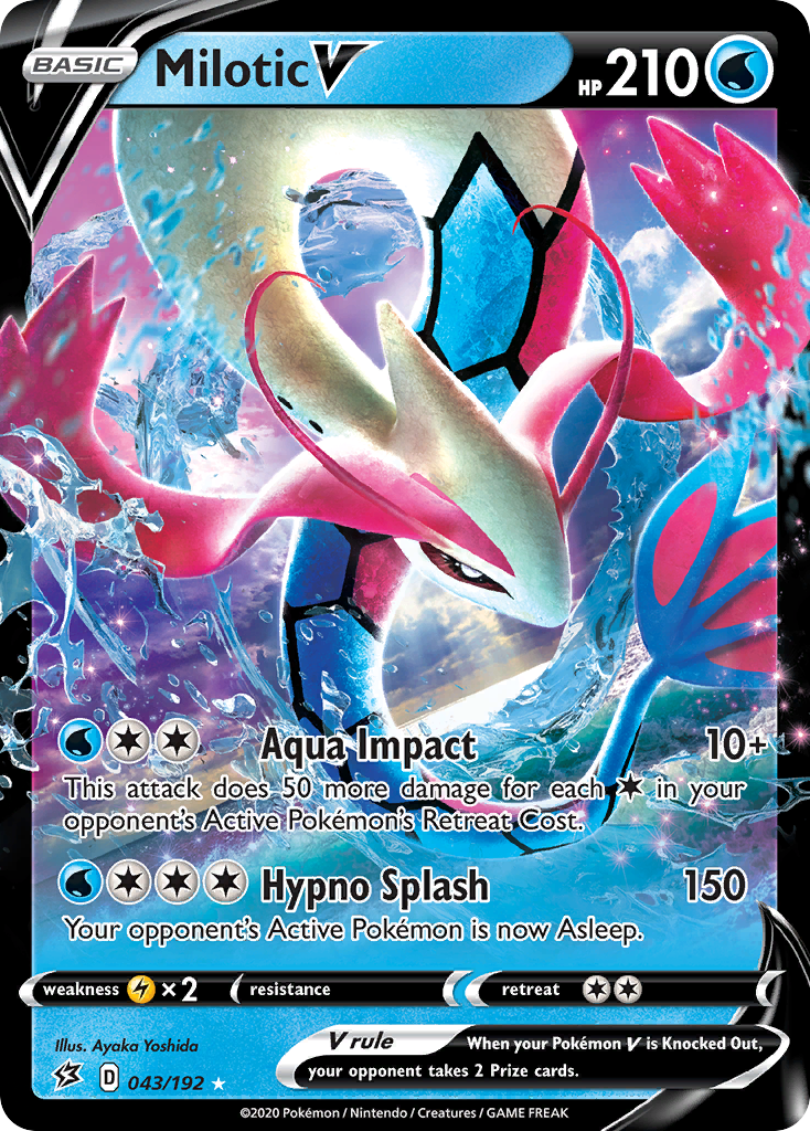 Milotic V 43 Rare Holo V card from Rebel Clash