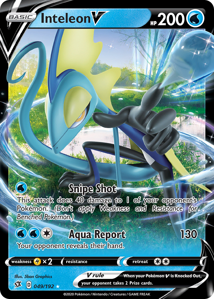 Inteleon V 49 Rare Holo V card from Rebel Clash