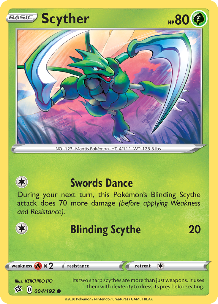 Scyther 4/192 Common card from Rebel Clash