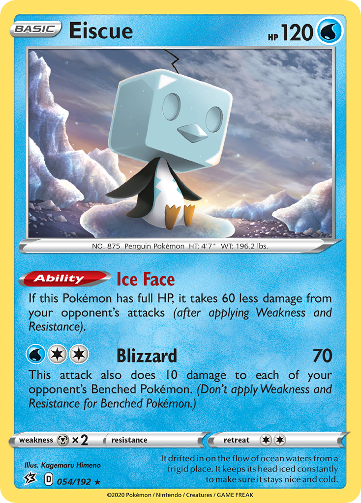 Eiscue 54 Rare Holo card from Rebel Clash