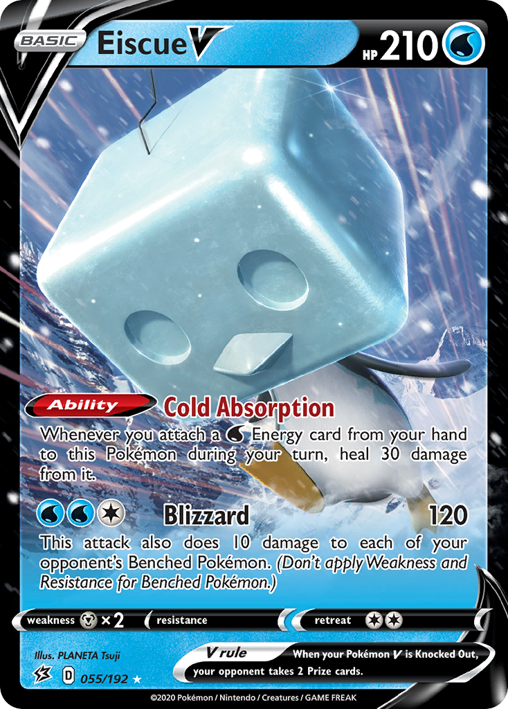 Eiscue V 55/192 Rare Holo V card from Rebel Clash