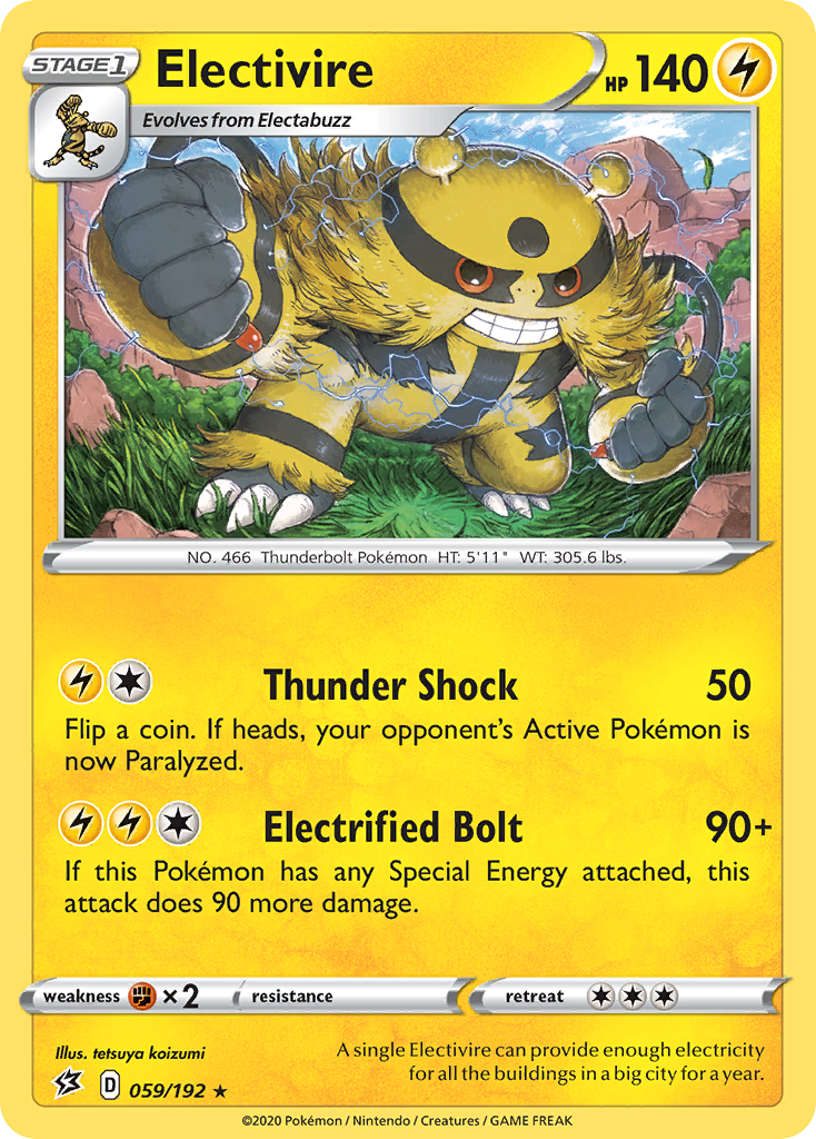Electivire 59 Rare card from Rebel Clash