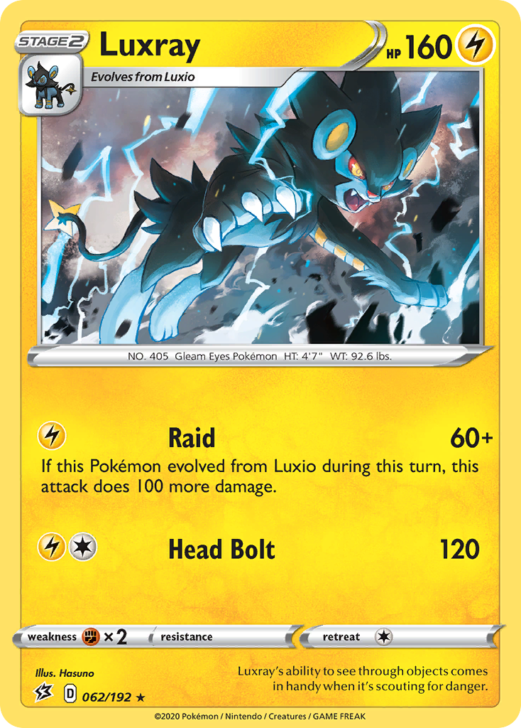 Luxray 62 Rare Holo card from Rebel Clash