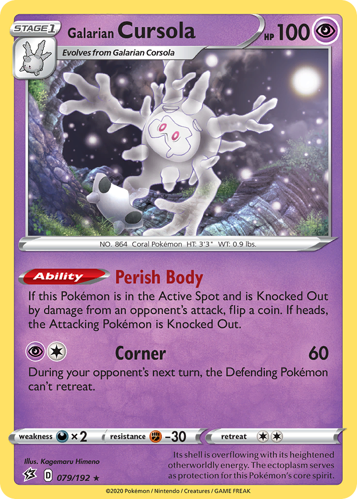 Galarian Cursola 79 Rare Holo card from Rebel Clash