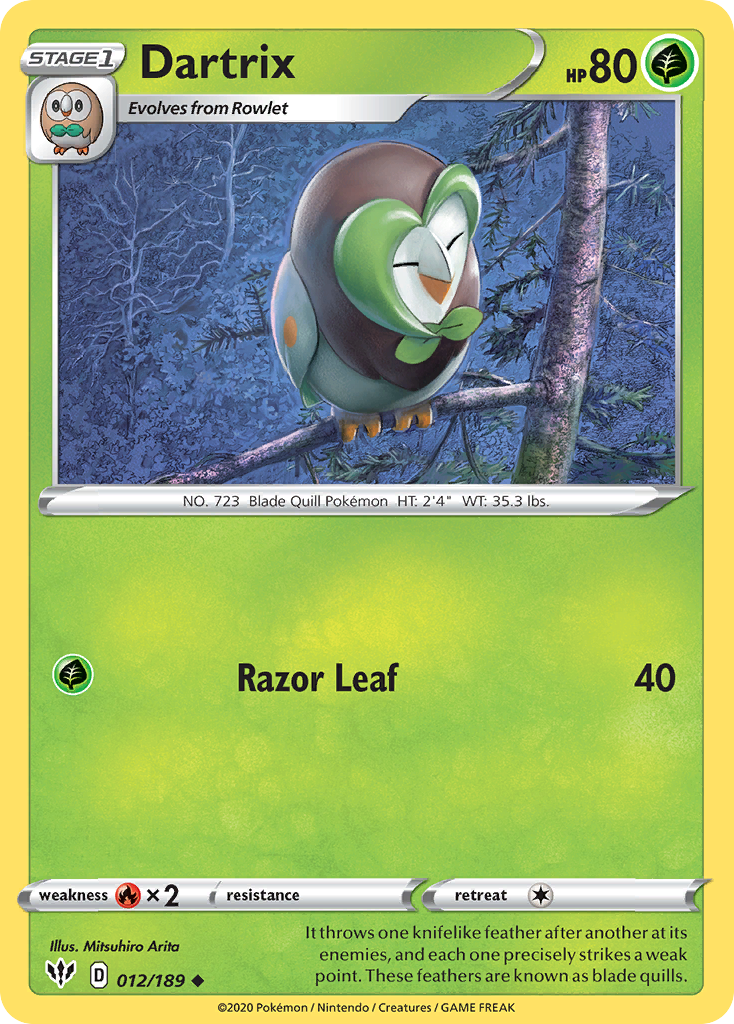 Dartrix 12 Uncommon card from Darkness Ablaze
