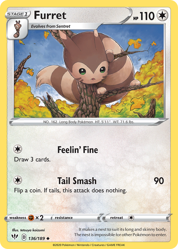 Furret 136/189 Uncommon card from Darkness Ablaze
