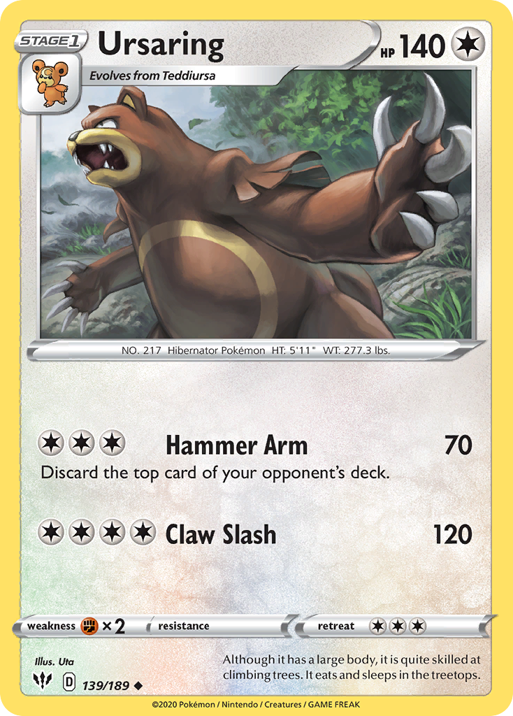 Ursaring 139 Uncommon card from Darkness Ablaze
