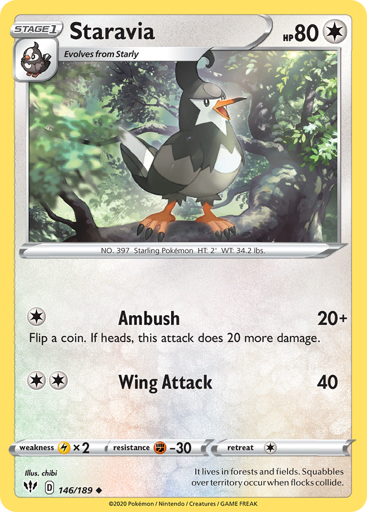 Staravia 146 Uncommon card from Darkness Ablaze