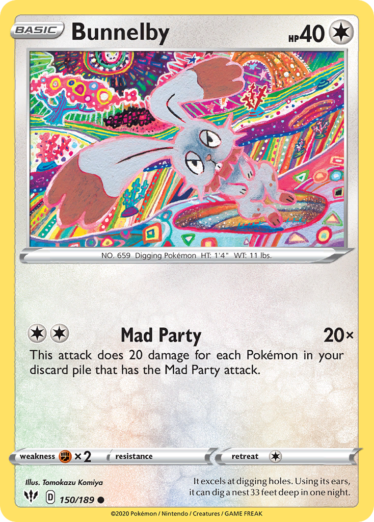 Bunnelby 150 Common card from Darkness Ablaze