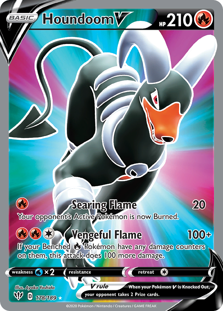 Houndoom V 178/189 Rare Ultra card from Darkness Ablaze