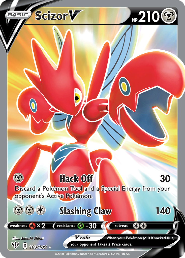 Scizor V 183/189 Rare Ultra card from Darkness Ablaze