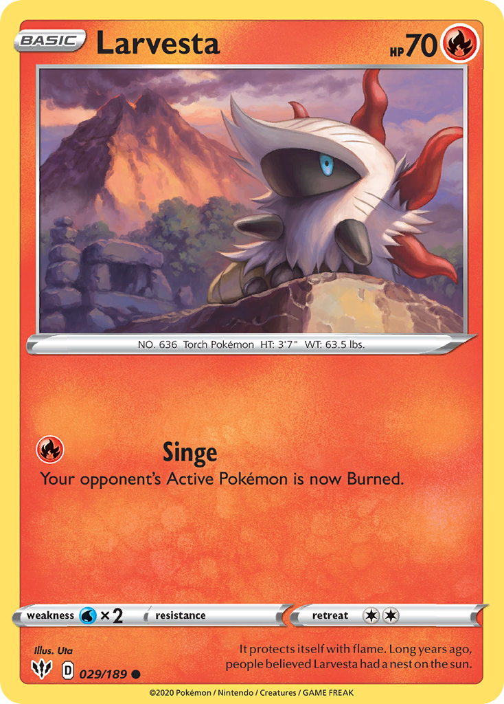 Larvesta 29 Common card from Darkness Ablaze