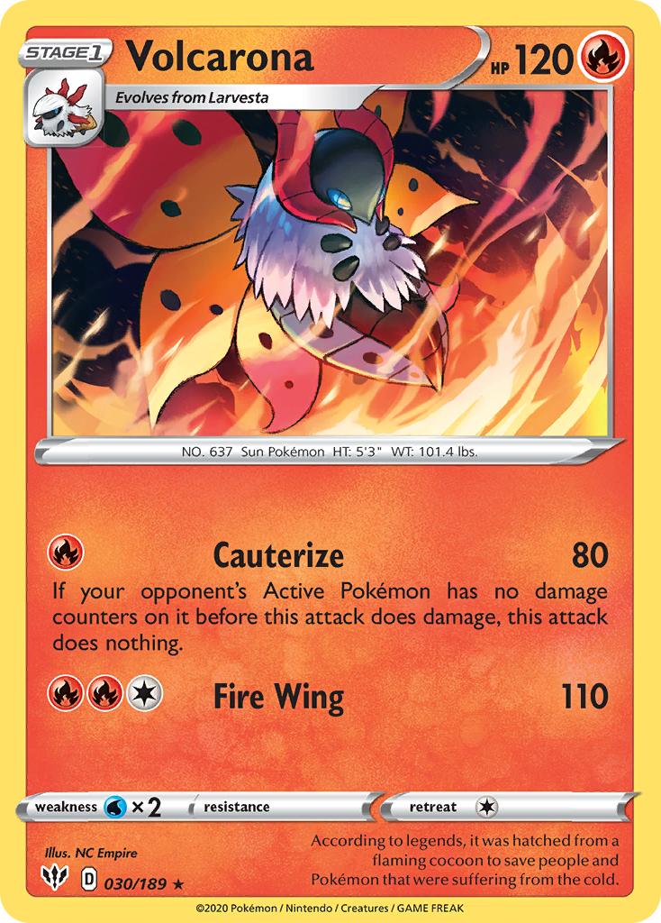 Volcarona 30/189 Rare card from Darkness Ablaze