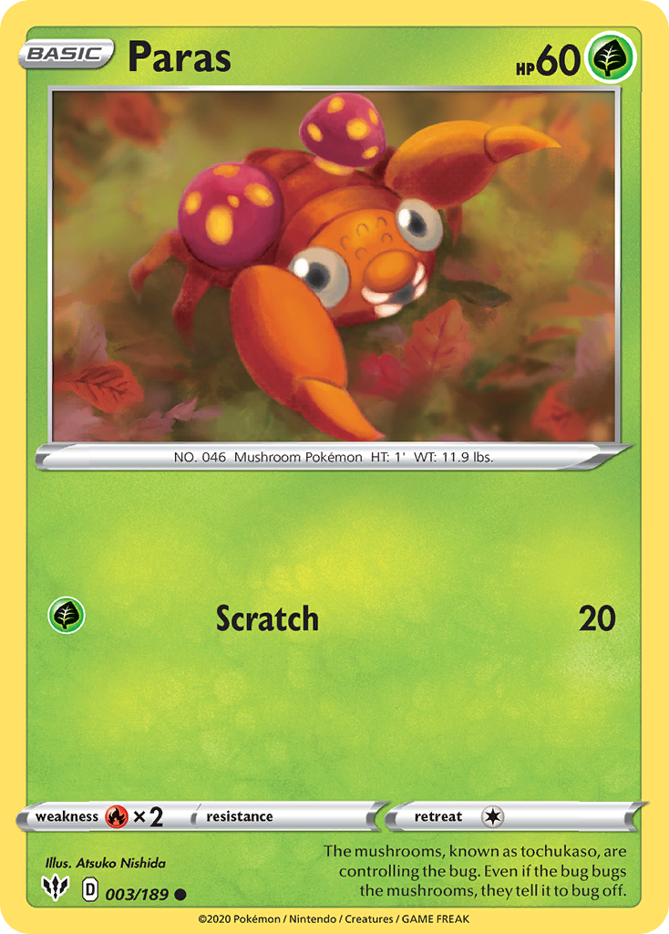 Paras 3 Common card from Darkness Ablaze