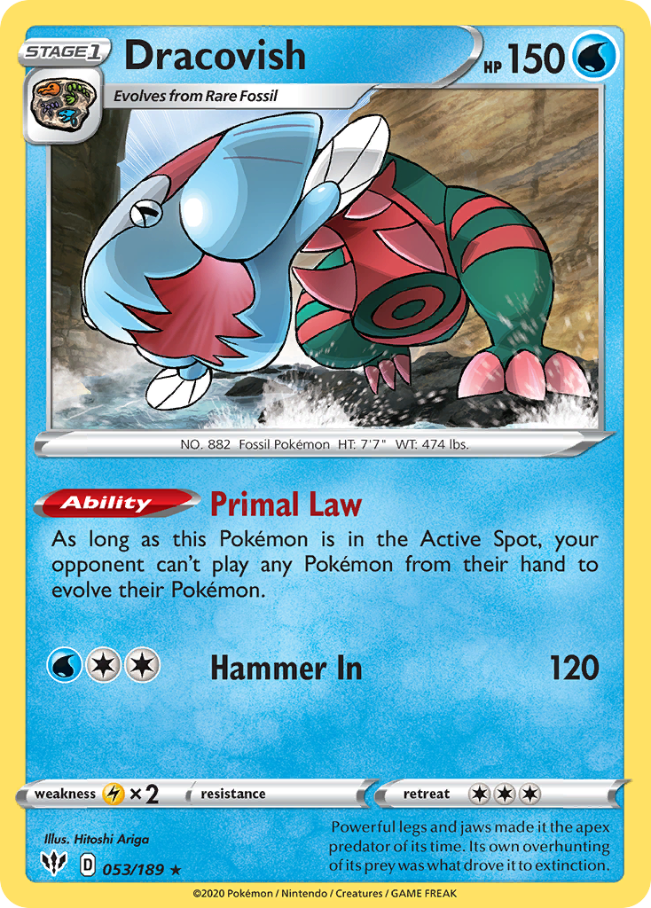 Dracovish 53/189 Rare Holo card from Darkness Ablaze