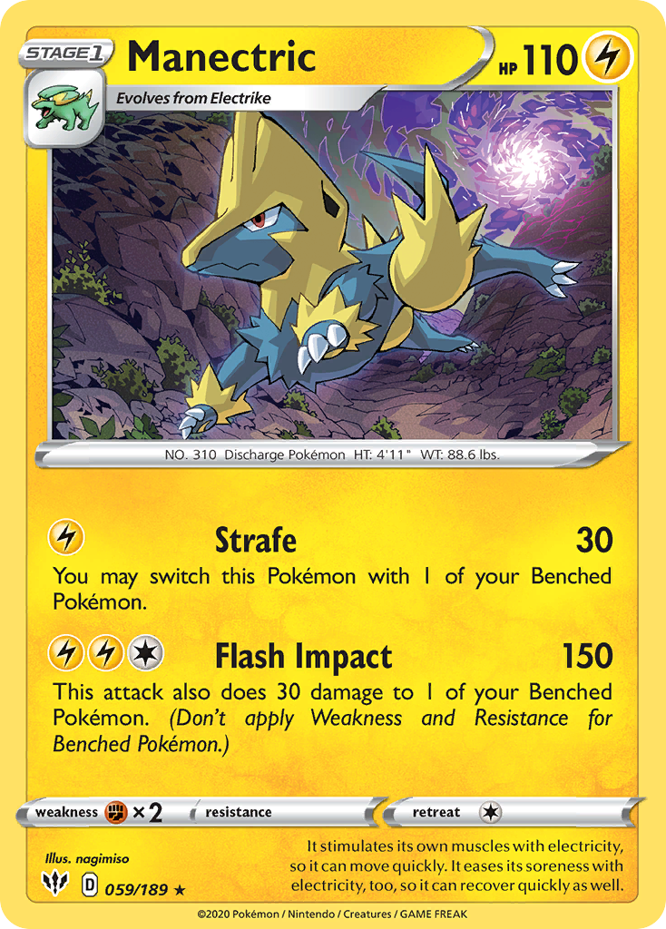 Manectric 59 Rare card from Darkness Ablaze
